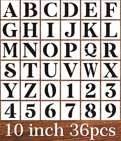 Letter Stencils for Painting On Wood,10inch Stencils Letters Alphabet Stencil Templates for Wood Wall Door Porch - size: 10inch