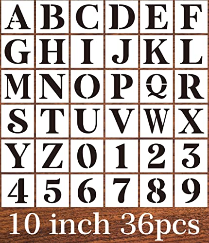 Letter Stencils for Painting On Wood,10inch Stencils Letters Alphabet Stencil Templates for Wood Wall Door Porch - size: 10inch