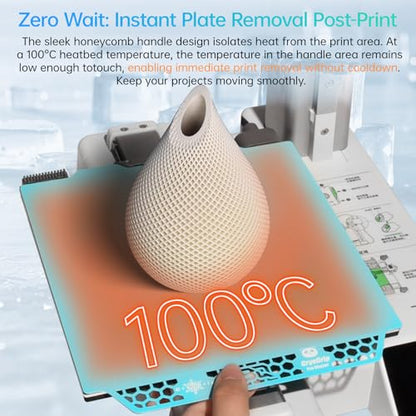 BIQU CryoGrip Pro Glacier for Bambu-Lab A1 Mini 3D Printer 184x184mm Panda Build Plate Double Sided Fine Textured Plate Upgrade Removable Surface Platform High Adhesion & Easy Clean Spring Steel Sheet - style: Glacier-Original(A1 Mini)