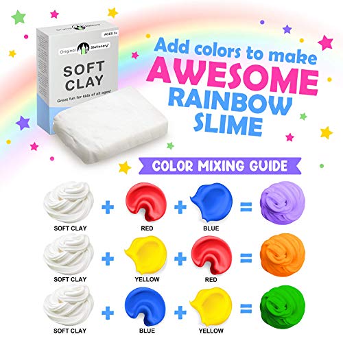 Original Stationery Soft Clay for Slime, 230 g (8.1 oz) White Foam Clay Add-in for Slime Making, Stretchy Air-Dry Butter Texture, Birthday Craft Gift for Kids - size: Original Size - 230g