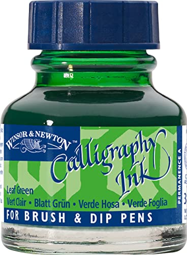 Winsor & Newton Calligraphy Ink, 30ml (1-oz) Bottle, Leaf Green - color: Leaf Green, size: 1 fl oz