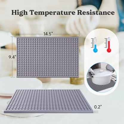 LET'S RESIN Resin Collector Mat, Easy Clean & Silicone Heat Resistant Mats 14.5'' x 9.4'', Non-Slip Multipurpose Thick Silicone Mats for Resin Molds, Epoxy Resin, Cup Turner, Kitchen Counter, Placemat - size: 14.5'' x 9.4''