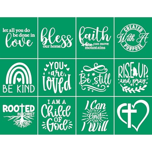 JAJADO Christian Faith Adhesive Stencils Reusable Silk Screen Stencils Religious Bible Verses Motivational Painting Stencils Mesh Transfers for Crafts on Wood/Mug/Clothing Home Office Decor - color: Be Still 1pc 8.5x11inch