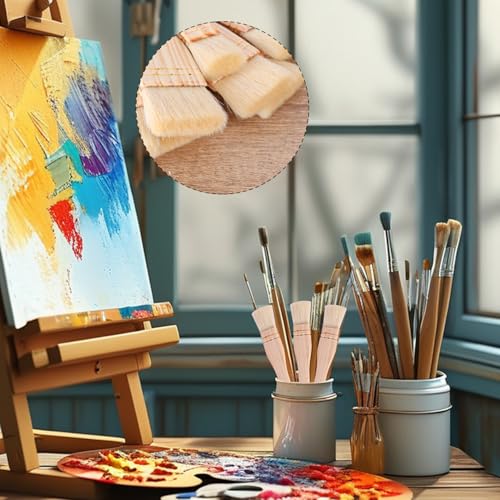 20 PCS 1 Inch Flat Hake Brushes, Hake Brush with Wood Handle, Sheep Hair Hake Paint Brushes for Watercolor, Pottery, Painting Arts, Crafts - size: 20 PCS