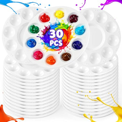 30PCS Paint Tray Palettes, Plastic Paint Pallets for Kids, Watercolor Palette Painting Tray for Art Painting