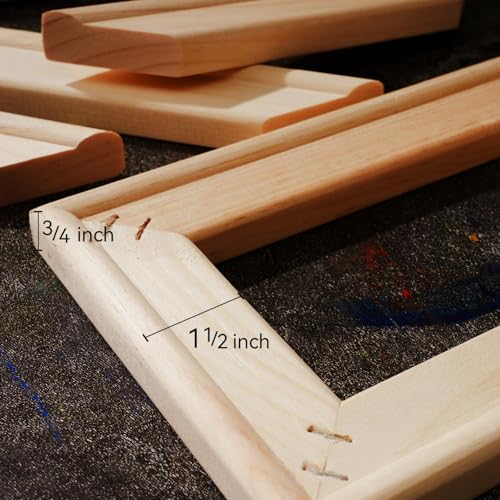 PHOENIX 4x4 Inch 8 Pack Artist Canvas - Small Square Stretched Canvases for Painting - 3/4 Inch Profile, 100% Cotton 11 Oz. Gesso Primed White Blank Professional Canvas Oil & Acrylic Paints - size: 4"x4", style: Traditional