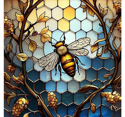 xackcme Bee Paint by Numbers for Adults - Paint by Number on Canvas Without Frame, DIY Oil Painting for Gift Home Wall Decor (16x16 inch) - color: MT12324
