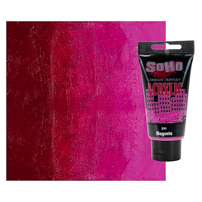 Soho Urban Artist Heavy Body Acrylic Paint - 75 ml Tube - Magenta - Thick, Rich Color, Excellent Coverage, Professional Quality - Artists Acrylic Paint - color: Magenta, size: 2.54 Fl Oz (Pack of 1)