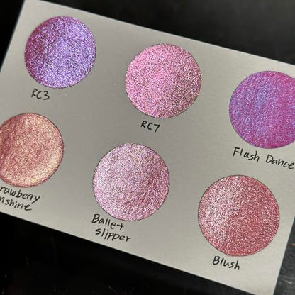 IUILE Handmade Watercolor Paints - Pink Half Pan Set (6 colors) - color: Pink