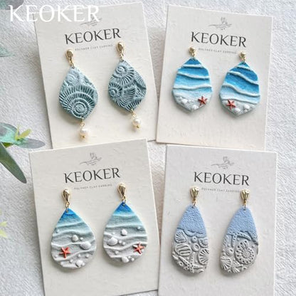 Keoker Ocean Wave Texture Roller for Polymer Clay, 1pc Summer Polymer Clay Texture Roller - color: A Color