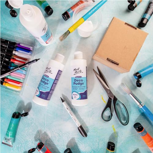 Mont Marte Deco Pudge Craft Varnish Signature 236ml (8 US fl.oz) – Matte, Multi-Purpose Clear Craft Sealer, Varnish and Decoupage Glue, Ideal for Acrylic Paints, Paper, Wood, Ceramics, Fabrics, Clay - color: Matte, size: 8 US fl oz