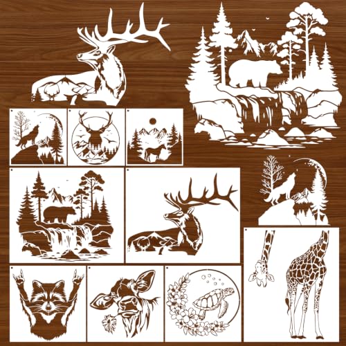 Large Animal Stencils for Painting on Wood Reusable Templates for Furniture - style: Animals