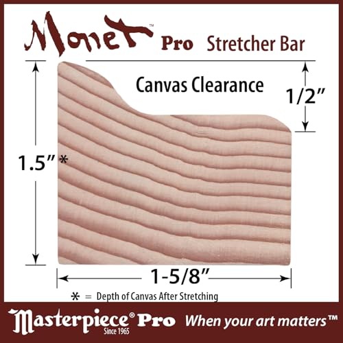 Masterpiece ZSMS-1114 Monet Pro 1.5" Deep Sausalito Heavy Weight and Texture 14 oz Cotton Stretched Artist Canvas 11" x 14"