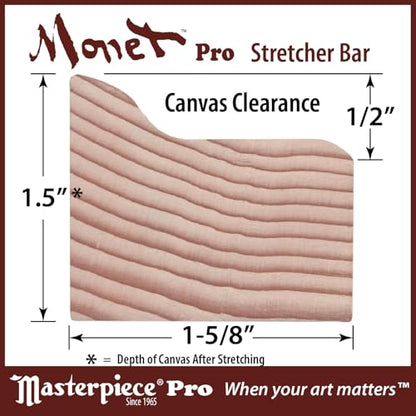 Masterpiece ZSMS-1114 Monet Pro 1.5" Deep Sausalito Heavy Weight and Texture 14 oz Cotton Stretched Artist Canvas 11" x 14"