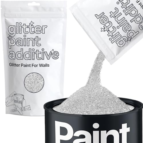 Silver Glitter Paint Additive for Walls 100g / 3.5oz | Glitter Additive Sparkle for Interior & Exterior Wall Paint, Furniture, Varnish | Hemway - color: Silver