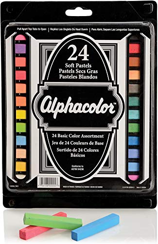 Derwent Alphacolor Soft Square Pastels, Multi-Colored, 24 Pastels per Set (102004) - size: 1 Count (Pack of 24)