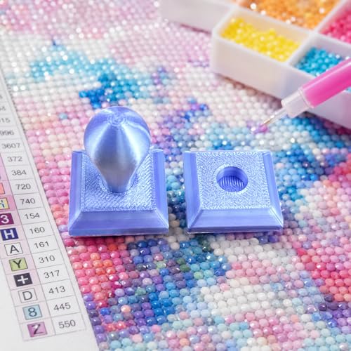 Diamond Art Painting Embossing Roller 3D Printing Diamond Art Painting Seal Press Diamond Art Painting Roller Tool Set for Multi-Color Square & Circular Drills (Lavender Purple) - color: Lavender purple