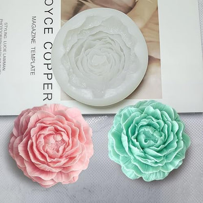 2PCS Peony Rose Flower Candle Molds Silicone for Candle Soap Resin Clay Making Kit