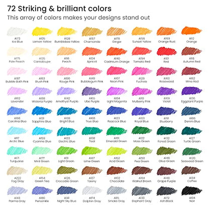 ARTEZA Inkonic Fineliners Pens, Set of 72, 0.4 mm Fine Tip Markers, Water-Based Art Pens for Drawing, Sketching, Journaling, Calligraphy - size: 1 Count (Pack of 72)