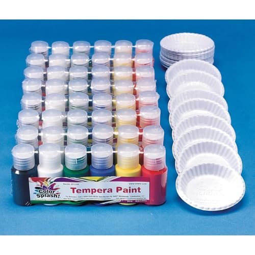 S&S Worldwide Color Splash Liquid Tempera Paint Pass Around Pack, Pack of 48