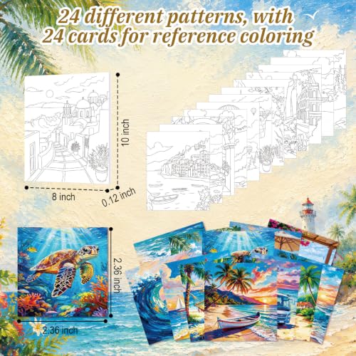 Sherr 12 Pcs Pre Drawn Canvas Pre Printed Canvas for Adults Sip and Paint Party Canvases Painting Kit for Summer Easter Mother's Day Party Favor (Coastal Scenery,8 x 10 Inch) - size: 8 x 10 Inch, style: Coastal Scenery