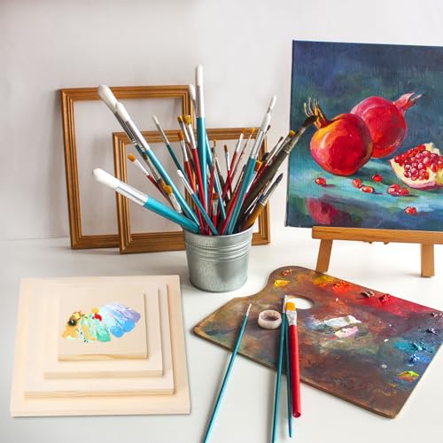 PATIKIL 16 x 12 Inch Wood Panel Board, 6 Pack Unfinished Wooden Canvas Boards Square Blank Deep Cradle Board for Painting Pouring DIY Art Use with Oils Acrylics - size: 16 x 12 Inch