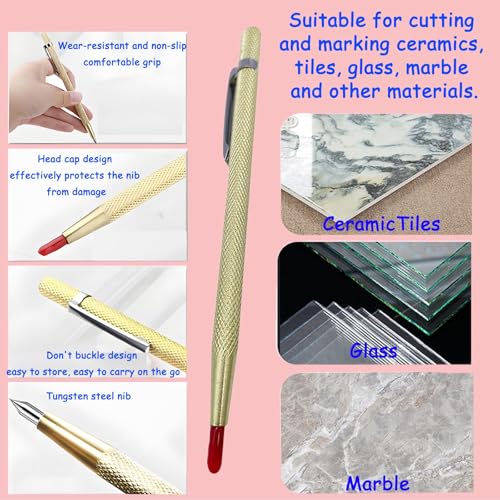 Glass Cutting Tool Kit with Tile Nipper, Glass Running Pliers, Breaker Grozer Pliers, Glass Cutter for Stained Glass, Tiles, Mosaic, with Storage Bag - color: 11 PCS
