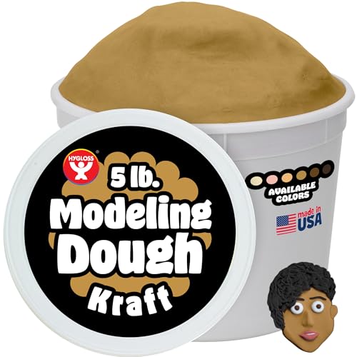 Hygloss Play Modeling Dough for Kids – Multicultural Skin Tones – Safe & Non-Toxic Sensory Dough for Arts & Crafts – Play Clay for Toddler Activities, Preschool Classroom Must-Haves (5 lb, Kraft) - color: Kraft, size: 5-Pound