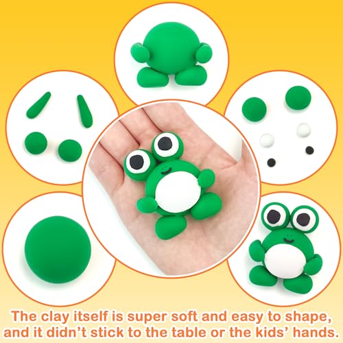 LanMa Air Dry Clay Kit for Kids, 12 Pack Animal Air-Dry Art Kits with Ultra Light & Soft Modeling Clay, Instructions, Sculpting Tools, Christmas Birthday Gifts for Boys Girls - color: Animals