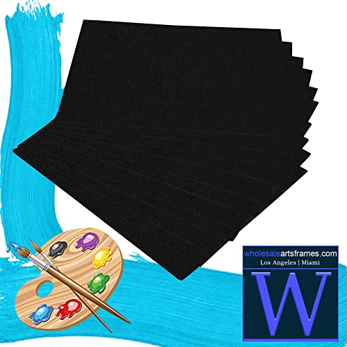 16x20 Black Canvas Boards for Painting Bulk 12 Pack.Paint Canvases for Painting Art.Artist Blank Canvases for Painting 16x20 Canvas Panels.Quality Acid Free Primed Canvas Boards for Acrylic,Oil etc - size: 16x20 Black