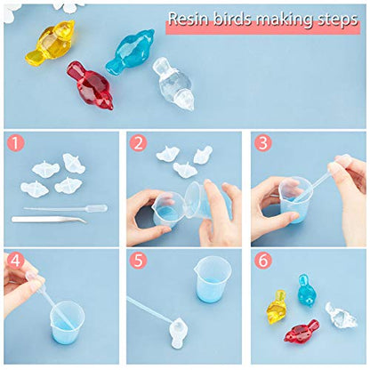 arricraft 10 Pcs 3D Bird Silicone Resin Molds, Epoxy Resin Casting Molds for for UV Resin Jewelry DIY Craft - color: 3D Bird