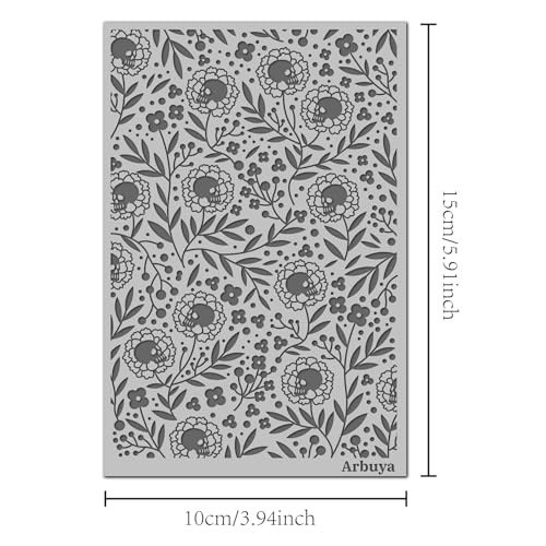 Polymer Clay Texture Mat - Halloween Floral Skull Texture Sheets for Polymer Clay Earrings or Jewelry Crafts Making - style: Skull and Flowers
