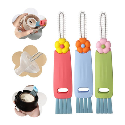 Moonboat 3 in 1 Cup Lid Cleaning Brush, 2024 New Portable Crevice Cleaning Brush Set for Baby Bottle Gap Tight Spaces Cup, Rotatable Cup Lid Cleaner Cup Mouth Scrubber, A-3 Pcs - color: A-3 Pcs
