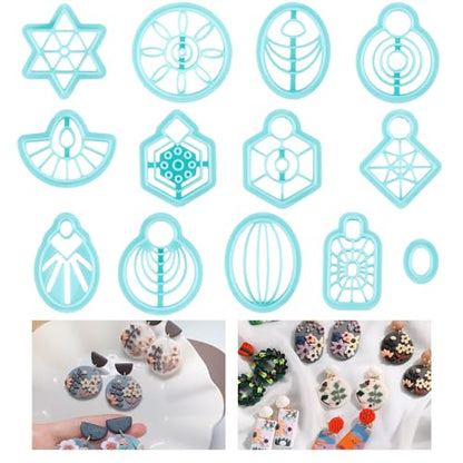 ORIGACH 13 Pcs Geometric Clay Cutters Set - Boho Polymer Clay Cutters for Earring Making & Jewelry Making - style: Geometric