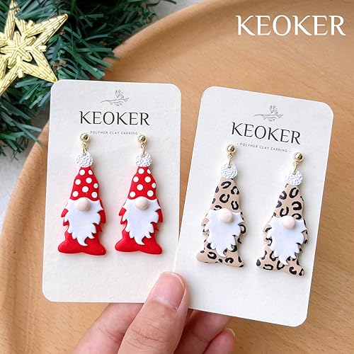 KEOKER Christmas Clay Cutters, Winter Polymer Clay Cutters for Earrings Making, 10 Shapes Holiday Clay Earrings Cutters, Poinsettia Clay Cutters, Grinch Clay Cutter (Earring Clay cutter2) - color: earring clay cutter2