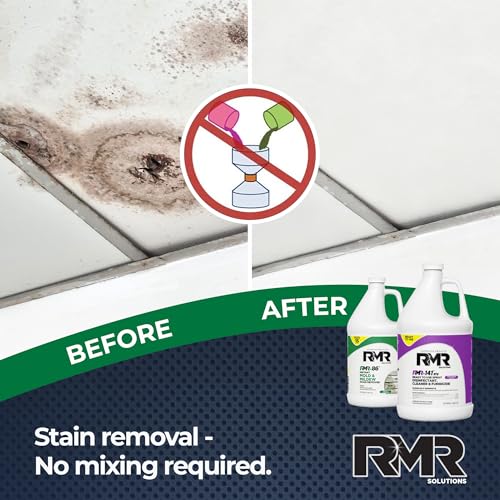 RMR Brands DIY Mold Remover Bundle - Complete Mold Killer & Stain Remover Bundle - Mold and Mildew Prevention Kit, Disinfectant Spray, Includes 2-1 Gallon Bottles - size: 128 Fl Oz (Pack of 2)