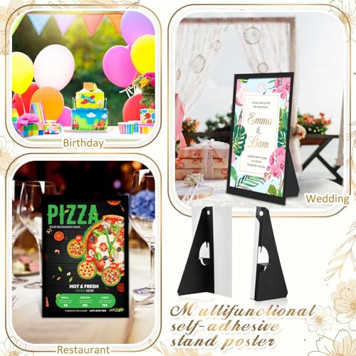 Marspark 12 Pack Poster Stand Self Stick Easel Back Poster Board Stand Convenient Peel and Stick Self Adhesive Easels Display Cardboard Sign (12 Inch) - color: Black, size: 12 Inch