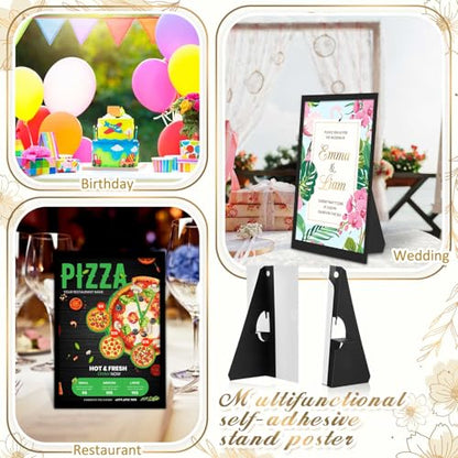 Marspark 12 Pack Poster Stand Self Stick Easel Back Poster Board Stand Convenient Peel and Stick Self Adhesive Easels Display Cardboard Sign (12 Inch) - color: Black, size: 12 Inch