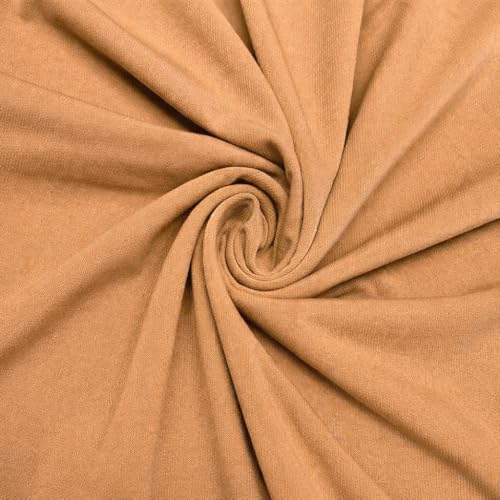 ITY Jersey Fabric | Spandex Knit | 2-Way Stretch | 95% Poly, 5% Spandex | Anti-Wrinkle, Breathable | 60" Wide | By the Yard | Apparel, Event Decor, Drapery (Camel, 1 Yard) - color: Camel, size: 1 Yard