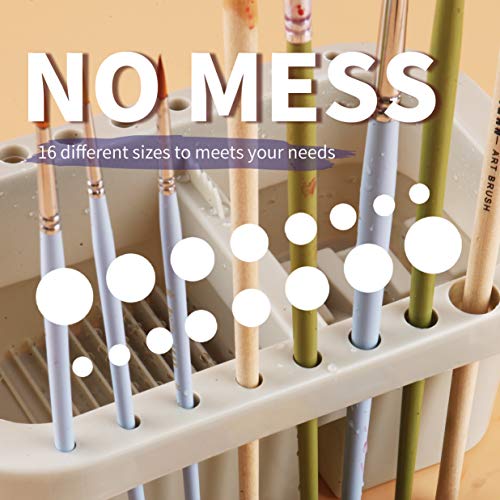 Multi-Use Paint Brush Basin with Brushes Holder,Washer,Trays,Palette Box-Artist Cleaner Cup for Watercolor Oil Acrylic Gouache Painting with Lid