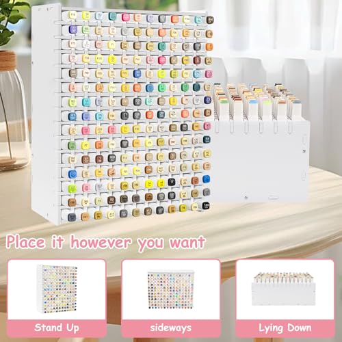 Tefola Art Marker Storage Rack, 180 Slots, PVC Board Organizer