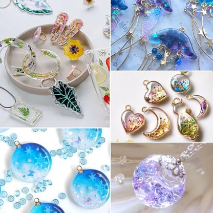 Honcaring UV Resin 500g, Clear Beginner-Friendly Kit with Silicone Tools, Upgraded Formula & Crystal Clear for Jewlery Making, Craft, 250g*2 Resin UV Kit for Earring, Pendant, DIY - size: 500g without uv light