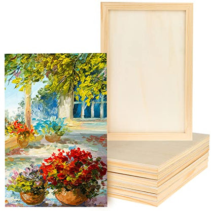 15 Pack Unfinished Wood Canvas Panels Kit 11.8x7.9 Inch Wooden Panel Boards Wood Paint Pouring Panels Wooden Canvas Panels Boards for Painting, Pouring Art, Crafts