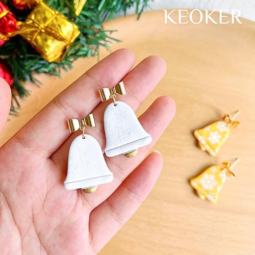 Keoker Christmas Polymer Clay Cutters - 11 Shapes Earrings Cutters for Winter - color: earrings clay cutters