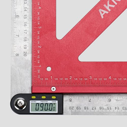 Precision Triangle Square 18inch, Metric & Imperial Scale Framing Square for Precise 90 and 45-Degree Measurement, Aluminum Alloy Architect Ruler for Carpenter - style: 18 inch