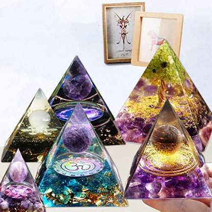 Super Large Clear Silicone Pyramid Molds - 3 Pcs, 4.7''-7.5'' Inner, Silicone Resin Molds for DIY Orgonite, Orgonite Jewelry - color: Silicone Pyramid Molds