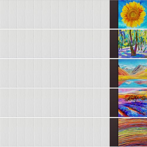 Engrowtic 75 Pcs Mini Magnetic Canvas Panel 3 x 3 Inch Square Small Canvas Boards with Magnet Back for Painting Fridge Art Paints Crafts DIY