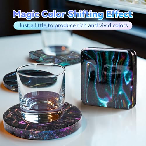 LET'S RESIN Chameleon Flakes, Resin Supplies -Intense Color Shift Pigment Powder for Resin Molds/Tumblers, Chrome Powder Pigment for Christmas Nail Art/Paint/Soap Making - color: Intense Chameleon Flake
