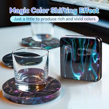 LET'S RESIN Chameleon Flakes, Resin Supplies -Intense Color Shift Pigment Powder for Resin Molds/Tumblers, Chrome Powder Pigment for Christmas Nail Art/Paint/Soap Making - color: Intense Chameleon Flake
