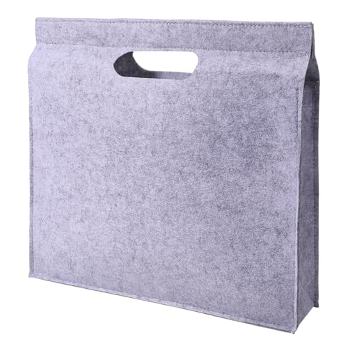 Felt Art Portfolio Bag Felt Artist Storage Bag with Handles for Artwork, Posters, Sketches and Paintings, 14.5x15.7x0.27 inch, Gray